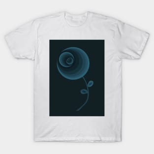 Abstract geometric flower indigo rose T-Shirt